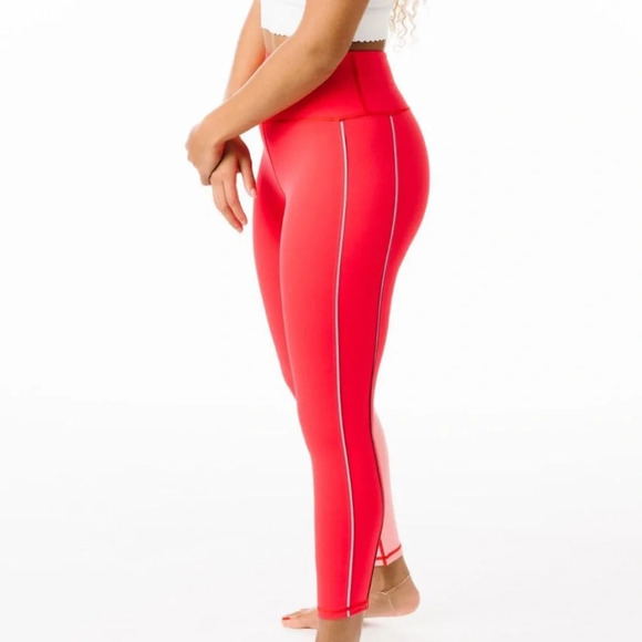 NWT Zyia Popsicle Pink Reflective Stripe Light n Tight Hi-Rise 7/8 24" Size 4 - Picture 3 of 9